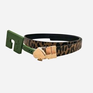 Kate Spade Reversible Leopard To Black Leather Belt — Small